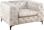 Fotoliu design Chesterfield, Catifea Bej Sampanie MODERN BAROCK