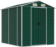 vidaXL Șopron de grădină verde, 191x215x198 cm, oțel galvanizat