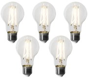 Set de 5 becuri LED E27 reglabile A60 6W 500 lm 3000K