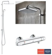 Pachet: Coloana dus Grohe Tempesta 250,palarie patrata, baterie cabina dus Grohtherm 1000 (26694000,34143003 )