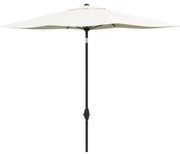 Outsunny Umbrelă Dreptunghiulară pentru Grădină, Protecție UV 50+, Deschidere cu Manivelă, Inclinare Ajustabilă, 200x300cm, Bej | Aosom Romania