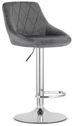 Scaun de bar gri KAST VELVET