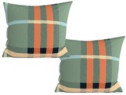 Set 2 bucati fete de perna decorative din microfibra PLAIDORY 45x45 cm, verde