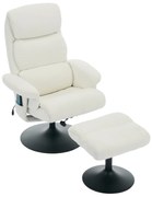 Fotoliu de relaxare cu funcție de înclinare și masaj în 5 puncte, Alb | Aosom Romania