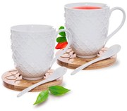 Cană cu suport şi linguriţă pentru doi BAMBUS 370 ml