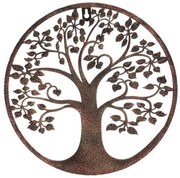 Decorație metalică de perete Arborele vieții dincupru, diametru 30 cm