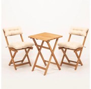 Set de balcon din fag cu perne