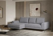 Coltar extensibil CAPITOL, sezlong stanga, stofa catifelata gri - Whis