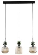 Corp de iluminat suspendat pe cablu SOPHIA 3xE14/10W/230V negru/verde/bej fumuriu