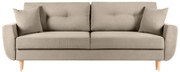 Canapea Extensibilă 3 locuri HELSINKI, cu ladă de depozitare, 227x90x90 cm, Bej-Enjoy