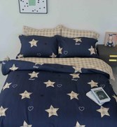 Lenjerie Pat Dublu, 4 Piese, Bumbac Satinat Superior - Star