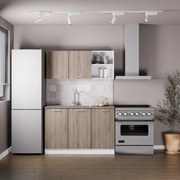 Set Bucatarie Ara, Stejar Sonoma Inchis/Alb, L 120 cm