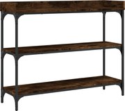 vidaXL Măsuță consolă cu rafturi, stejar fumuriu, 100x30x80 cm