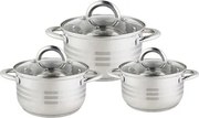 Set oale inox FLORIA ZLN4083 - 6 piese, capacitati 1.5/2/3L, AISI 304 18/10