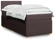 vidaXL Pat box spring cu saltea, maro închis, 80x200 cm, textil