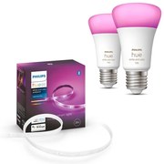 SET bandă LED RGBW dimabilă Philips Hue 2m 20W/230V + 2x bec LED E27/9W