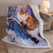 decoDoma Pătură cu blăniță SNOW CAT 140 x 200 cm