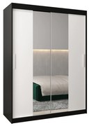 Dulap de haine 150 cm Toki 1 (negru mat + alb mat). 1064905