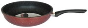 Tigaie adanca Rosberg R51319G24D, 24x6,5 cm, Inductie, Finisaj marmura, Bordeaux melange
