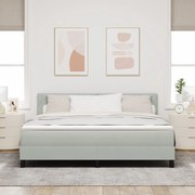 vidaXL Pat cu arcuri cu saltea Gri deschis 180 x 200 cm Catifea