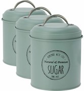Set de cutii metalice Excellent Houseware pentrualimente 11 x 16 cm, 3 bucăți, verde, S