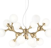 Ideal Lux - Lustră suspendată NODI, 15x E14, max. 28 W, 230 V, Ø 105 cm, alamă/albă