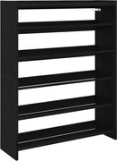 vidaXL Pantofar, negru, 80x25x100 cm, lemn prelucrat