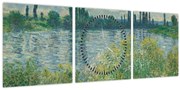 Tablou - Claude Monet, Banks of the Seine, reproducere (cu ceas) (90x30 cm)
