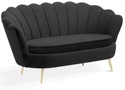 Canapea 2 locuri Muszelka neagra – H82 cm