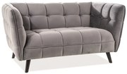 Canapea Castello 2 velvet gri Blu14/wenge
