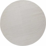 vidaXL Covoare de zonă Rotund PALMERAS Crem Ø 120 CM Poliester