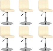 vidaXL Scaune de bucătărie pivotante, 6 buc., crem, material textil