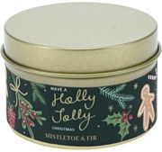 Set de lumânări de Crăciun Merry ChristmasMistletoe and fir/Velvent vanilla, 2 buc