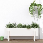 vidaXL Strat înălțat de grădină, alb, 101x30x38 cm, lemn masiv de pin