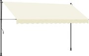 vidaXL Copertină retractabilă, crem, 350x150 cm, țesătură și oțel