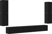 vidaXL Unități TV Pe perete 4 pcs Stejar Negru Lemn compozit