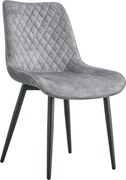 Scaun ZAINA TIP 1, gri deschis/negru, stofa catifelata/metal, 50x64x84