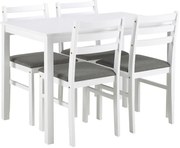 Set masă de dining cu 4 scaune EMILY, alb
