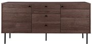 Comodă maro închis joasă cu aspect de lemn de stejar 150x74 cm Kyoto – House Nordic