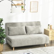 HOMCOM Canapea Extensibila cu 2 Locuri, Gri | Aosom Romania