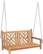 vidaXL Bancă swinging Maro 114 x 60 x 64 cm Lemn solid de tec