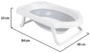 Cadita pliabila cu stender pentru bebelusi si copii NOVOKIDS™ Maoui Folding Tub, Baita bebe, Forma ergonomica, Dimensiuni 84x48x23 cm, Supapa