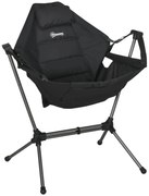 Outsunny Scaun balansoar de camping, pliabil, spătar reglabil, cadru de aluminiu, 54 x 100 x 101cm, Negru | Aosom Romania
