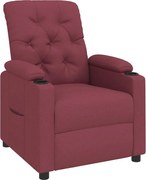 vidaXL Fotoliu rabatabil, roșu vin, material textil