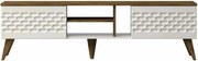 Comoda TV Egg, stejar/alb, PAL melaminat, 180x35x53 cm
