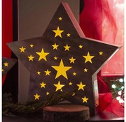 Decorațiune LED de Crăciun Retlux LED/2xAAA lemn stea