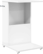vidaXL Masă laterală cu roata Alb 40 x 35 x 60 cm Lemn compozit