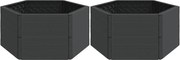 vidaXL Jardiniere de grădină, 2 buc., antracit, PP