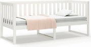 vidaXL Pat de zi fără saltea alb 75x190 cm lemn masiv de pin