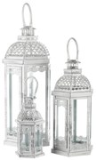 Set de felinare din metal Magnificenza 3 buc, alb